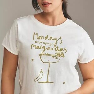 Anthropologie Days Of The Week Drinks Graphic Tee In Beige